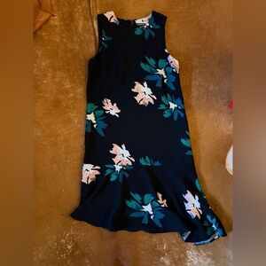 Who What Wear Black Floral Backless Dress
